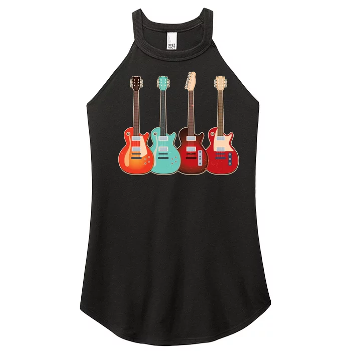 Vintage Multi Guitars Music Women’s Perfect Tri Rocker Tank