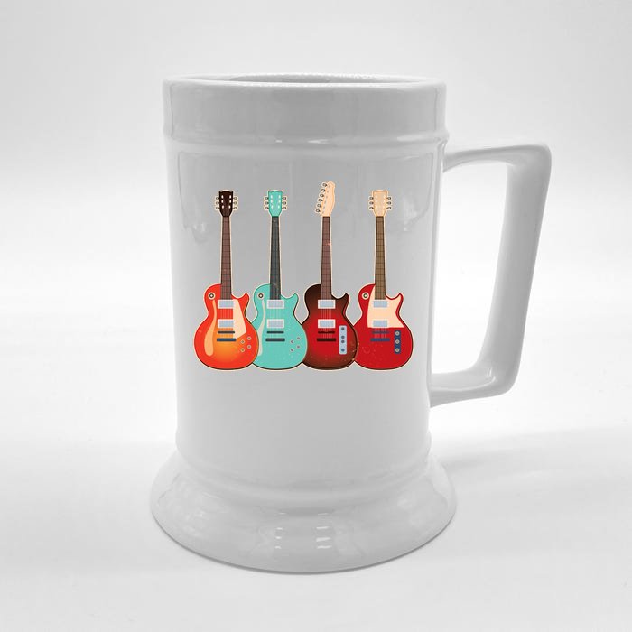 Vintage Multi Guitars Music Front & Back Beer Stein