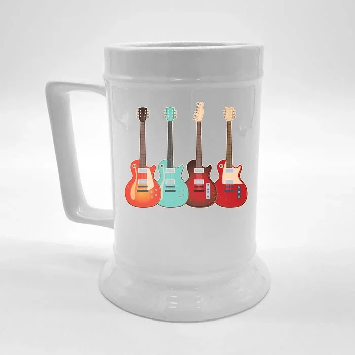 Vintage Multi Guitars Music Front & Back Beer Stein