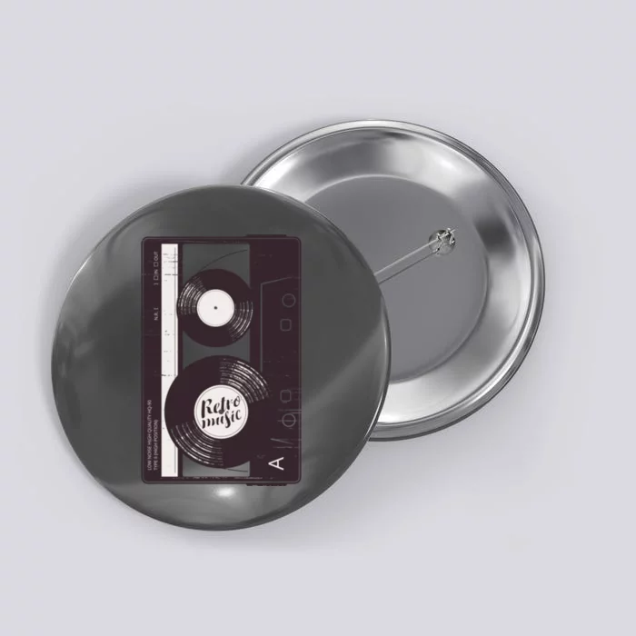 Vintage Music Cassette Tape Classic Button