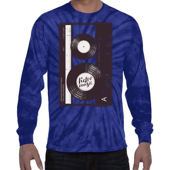 Vintage Music Cassette Tape Classic Tie-Dye Long Sleeve Shirt