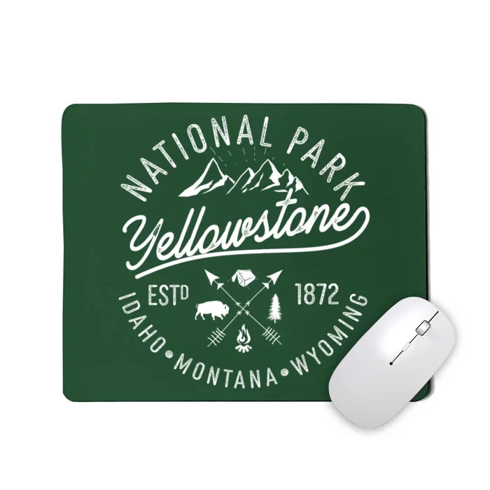 Vintage National Park Yellowstone Estd 1872 Logo Mousepad