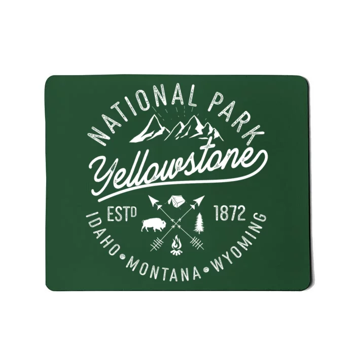 Vintage National Park Yellowstone Estd 1872 Logo Mousepad