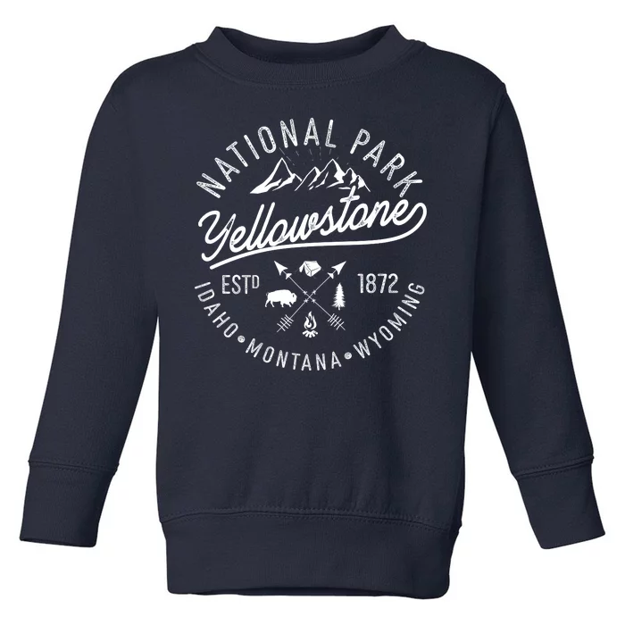 Vintage National Park Yellowstone Estd 1872 Logo Toddler Sweatshirt