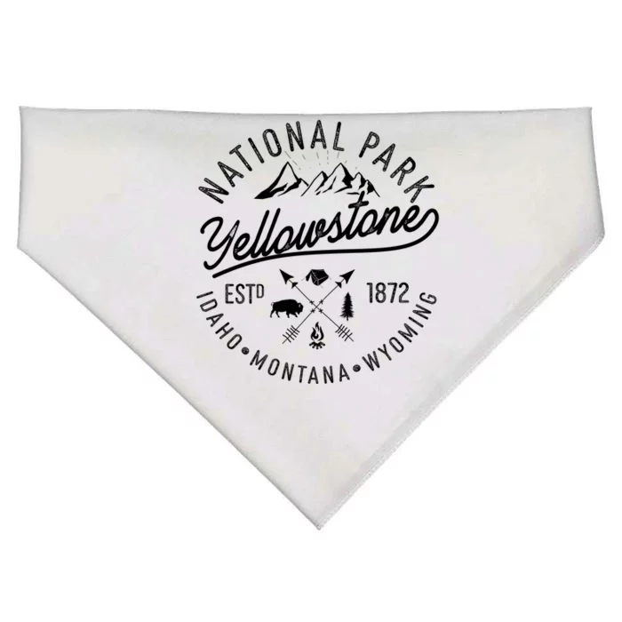 Vintage National Park Yellowstone Estd 1872 Logo USA-Made Doggie Bandana