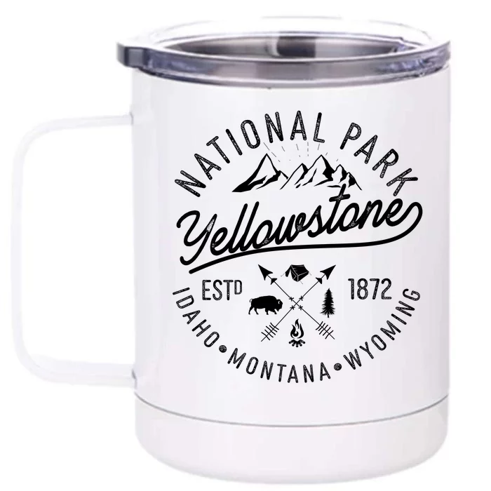 Vintage National Park Yellowstone Estd 1872 Logo Front & Back 12oz Stainless Steel Tumbler Cup