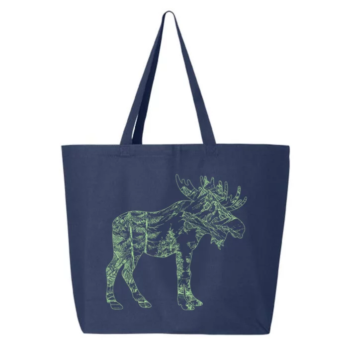 Vintage Nature Lover Moose Forest 25L Jumbo Tote