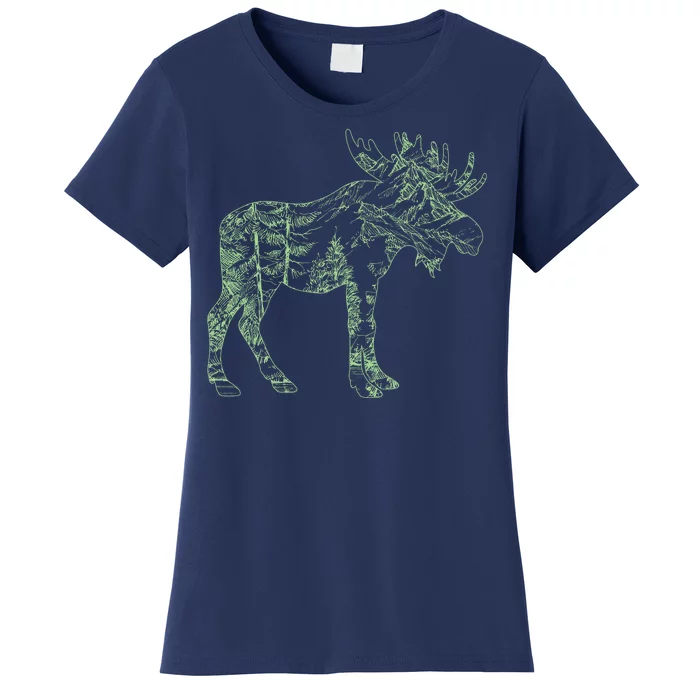 Vintage Nature Lover Moose Forest Women's T-Shirt