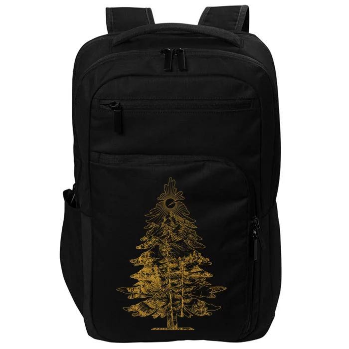 Vintage Nature Lover Pine Tree Forest Impact Tech Backpack