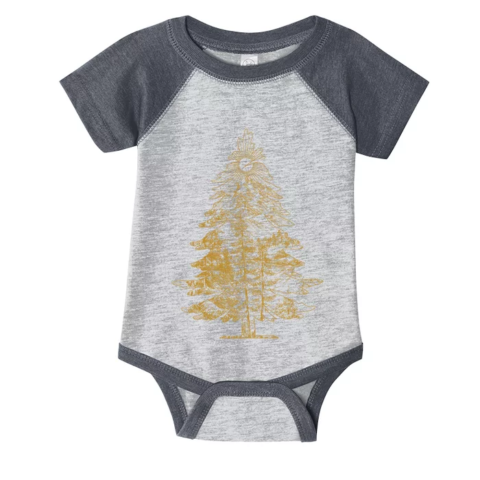 Vintage Nature Lover Pine Tree Forest Infant Baby Jersey Bodysuit