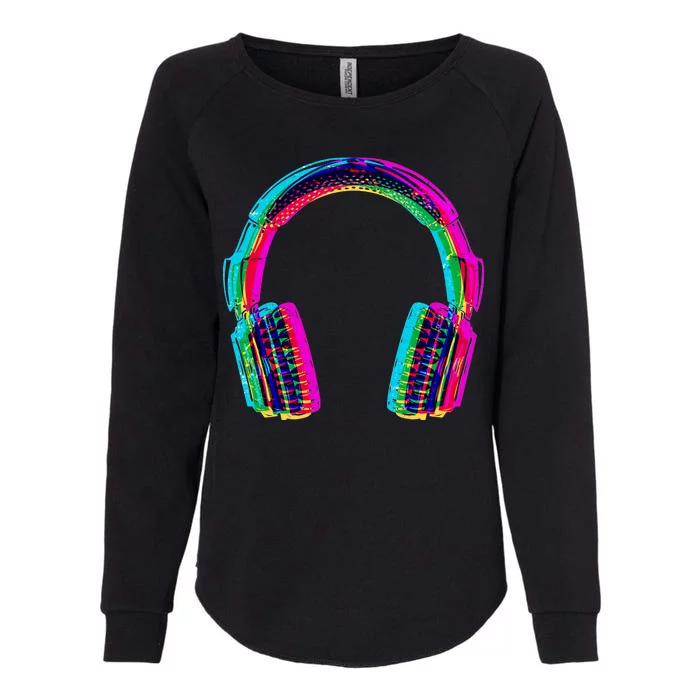 Vintage Neon Headphones Womens California Wash Sweatshirt