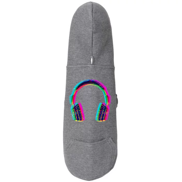 Vintage Neon Headphones Doggie 3-End Fleece Hoodie