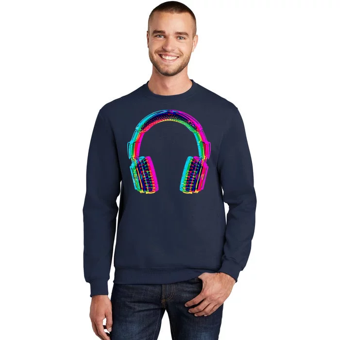 Vintage Neon Headphones Tall Sweatshirt