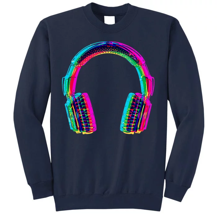 Vintage Neon Headphones Tall Sweatshirt