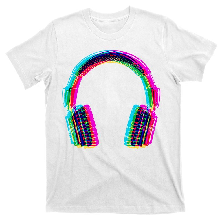 Vintage Neon Headphones T-Shirt