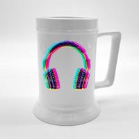 Vintage Neon Headphones Beer Stein