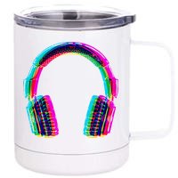 Vintage Neon Headphones 12 oz Stainless Steel Tumbler Cup