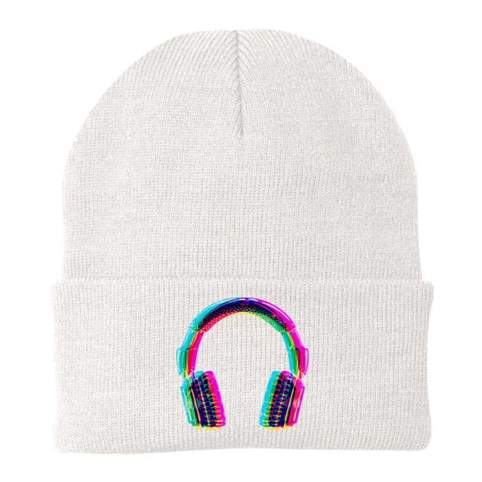 Vintage Neon Headphones Knit Cap Winter Beanie