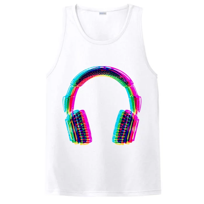 Vintage Neon Headphones Performance Tank