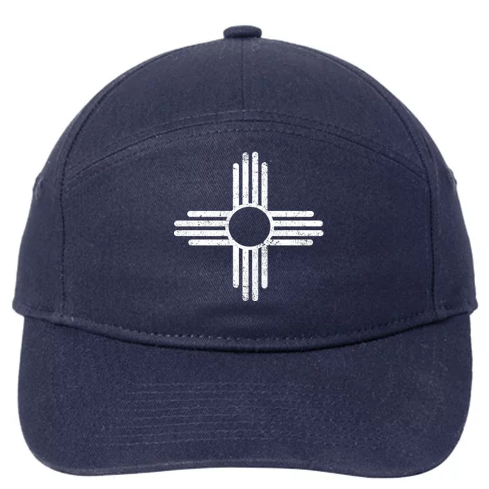 Vintage New Mexico Flag Symbol 7-Panel Snapback Hat