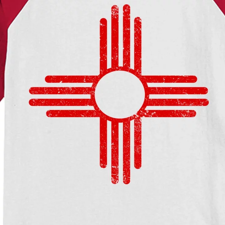 Vintage New Mexico Flag Symbol Kids Colorblock Raglan Jersey