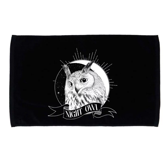 Vintage Night Owl Microfiber Hand Towel