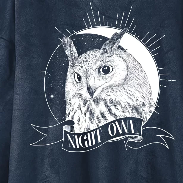 Vintage Night Owl Hooded Wearable Blanket