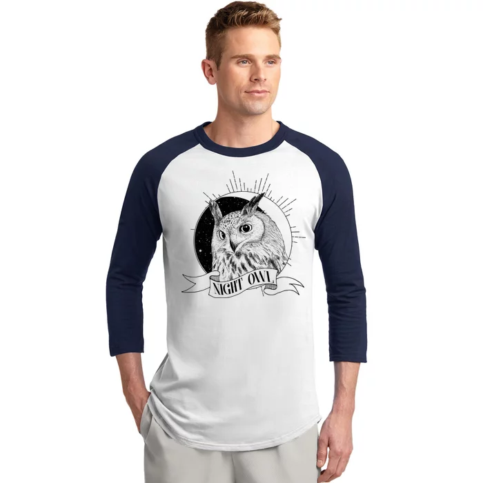 Vintage Night Owl Baseball Sleeve Shirt