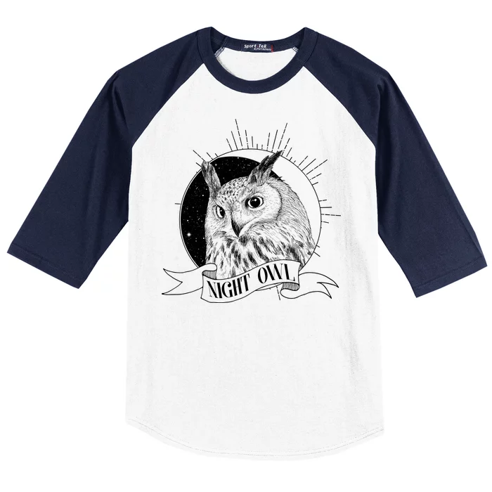 Vintage Night Owl Baseball Sleeve Shirt