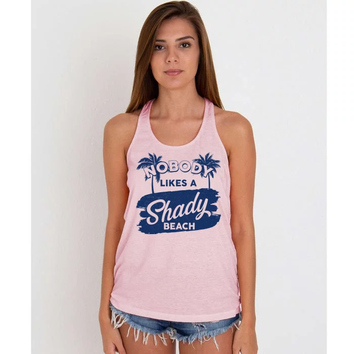 Vintage Nobody Likes A Shady Beach Women's Knotted Racerback Tank