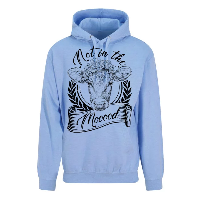 Vintage Not in the Moood Cow Unisex Surf Hoodie