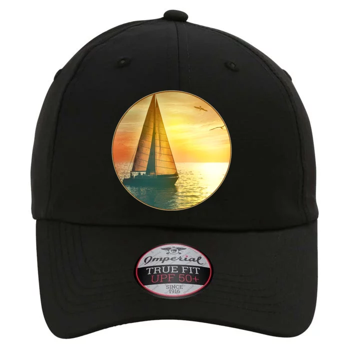 Vintage Ocean Sunset Sailboat Scene The Original Performance Cap