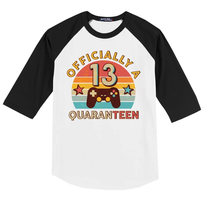 Vintage Officially A Quaranteen 13th Birthday Gamer Baseball Sleeve Shirt