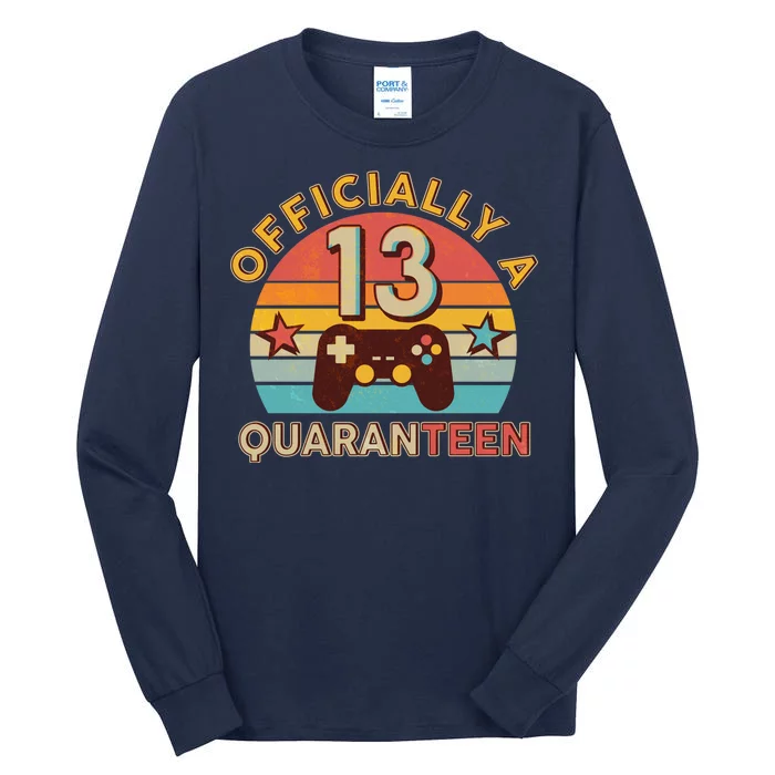 Vintage Officially A Quaranteen 13th Birthday Gamer Tall Long Sleeve T-Shirt