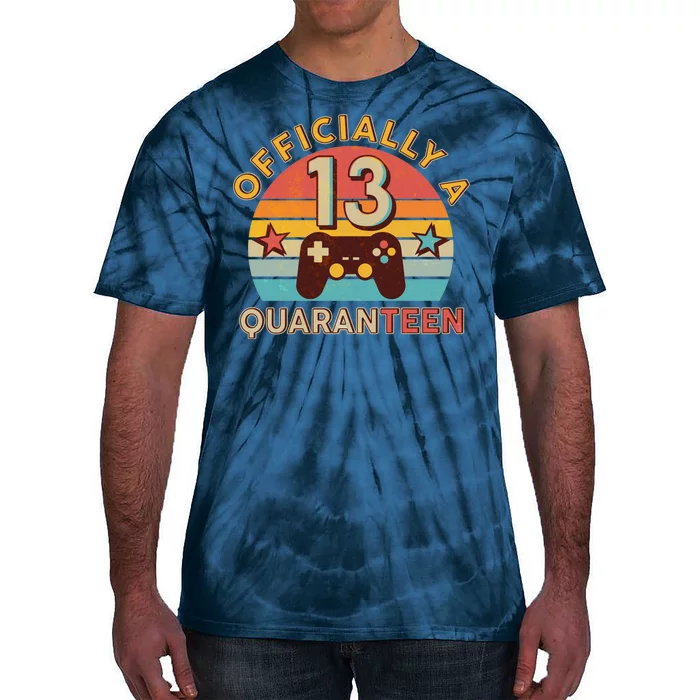 Vintage Officially A Quaranteen 13th Birthday Gamer Tie-Dye T-Shirt