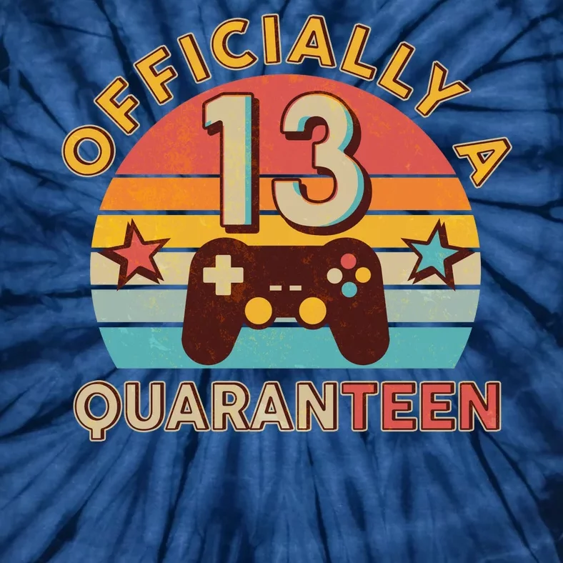 Vintage Officially A Quaranteen 13th Birthday Gamer Tie-Dye T-Shirt