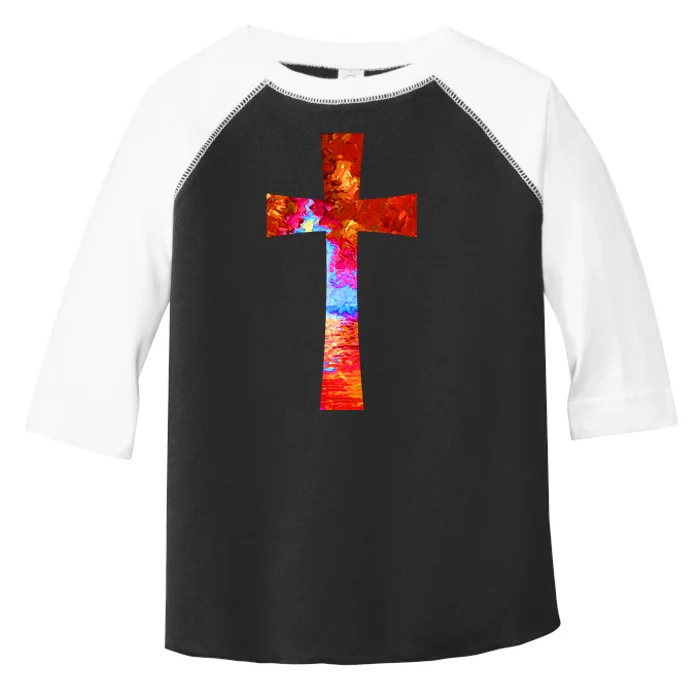 Vintage Oil Christian Cross Cool Pattern Toddler Fine Jersey T-Shirt