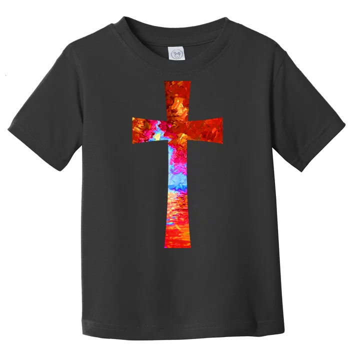 Vintage Oil Christian Cross Cool Pattern Toddler T-Shirt