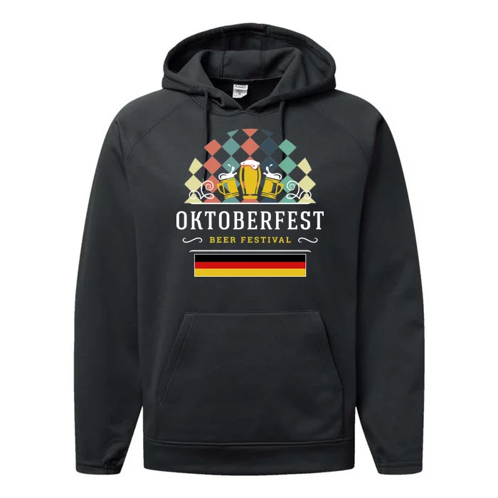 Vintage Oktoberfest Drinking Performance Fleece Hoodie