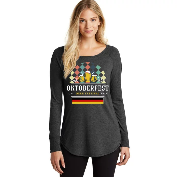 Vintage Oktoberfest Drinking Women's Perfect Tri Tunic Long Sleeve Shirt