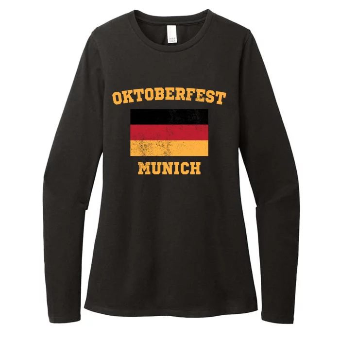 Vintage Oktoberfest Munich Flag Womens CVC Long Sleeve Shirt