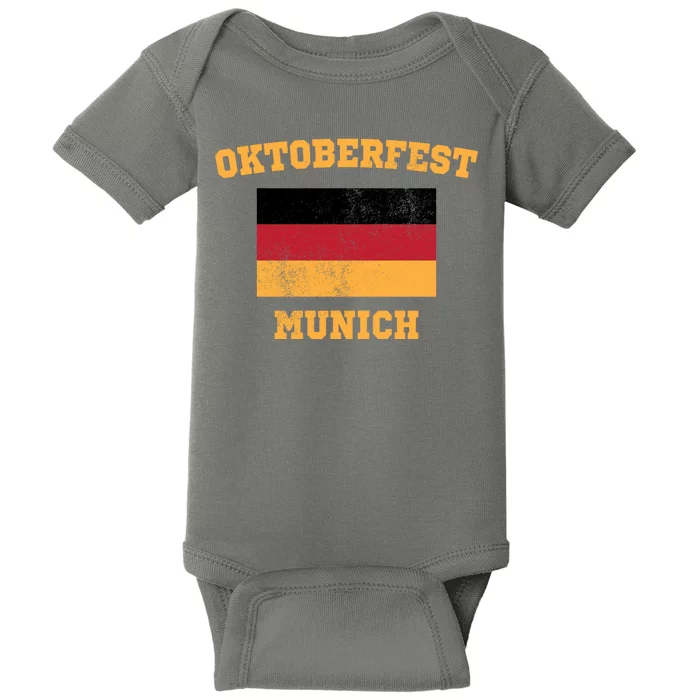 Vintage Oktoberfest Munich Flag Baby Bodysuit