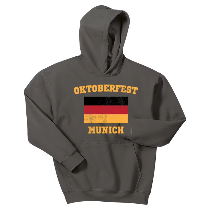 Vintage Oktoberfest Munich Flag Kids Hoodie