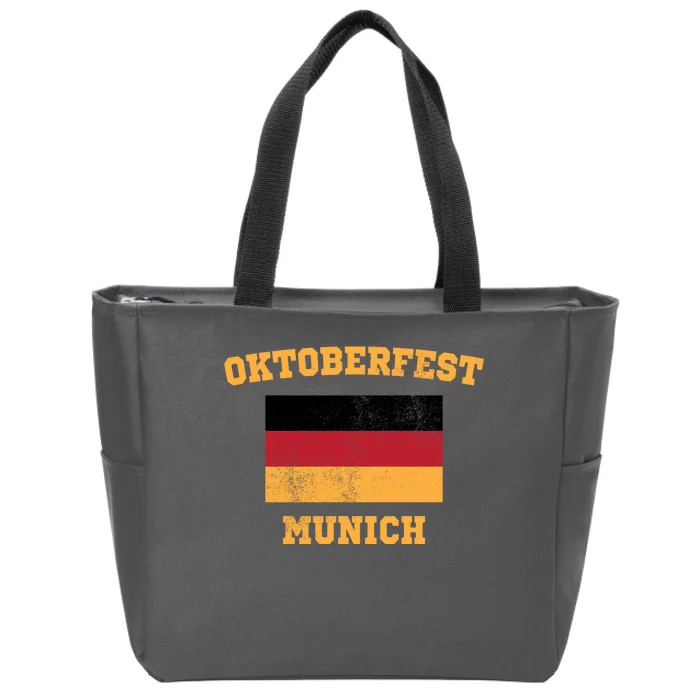 Vintage Oktoberfest Munich Flag Zip Tote Bag