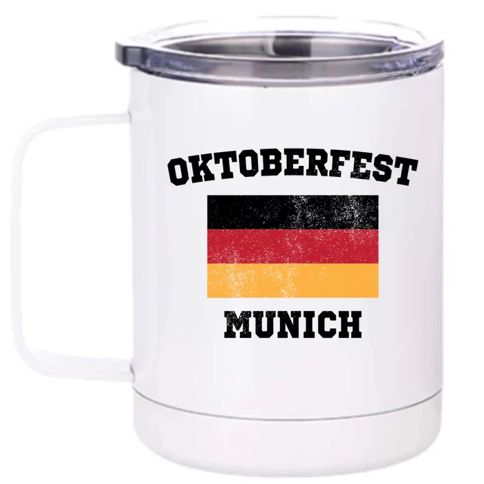 Vintage Oktoberfest Munich Flag Front & Back 12oz Stainless Steel Tumbler Cup