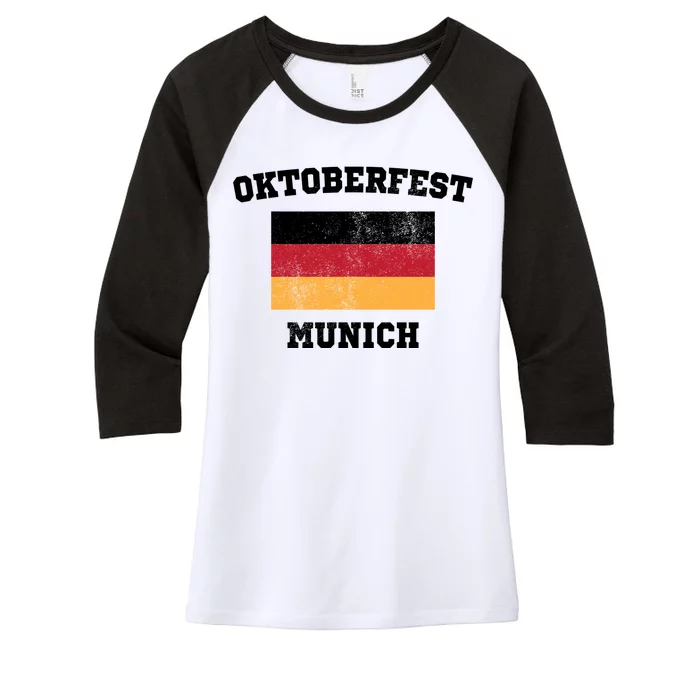 Vintage Oktoberfest Munich Flag Women's Tri-Blend 3/4-Sleeve Raglan Shirt