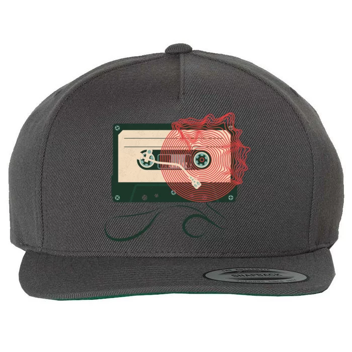 Vintage Old Cassette Player Wool Snapback Cap