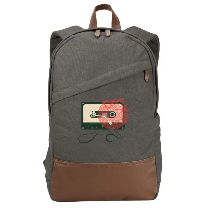 Vintage Old Cassette Player Cotton Canvas Backpack