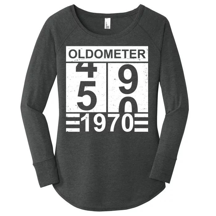 Vintage Oldometer 1970 50th Birthday Women's Perfect Tri Tunic Long Sleeve Shirt