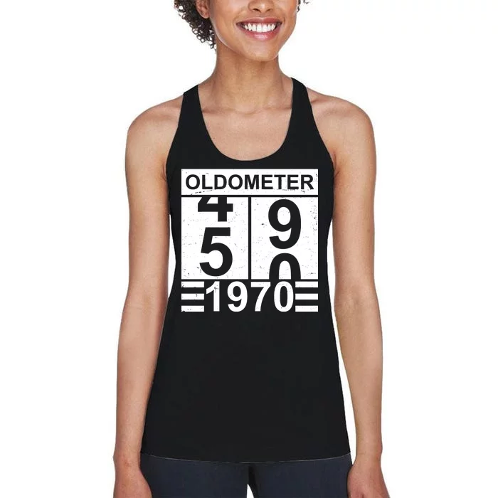 Vintage Oldometer 1970 50th Birthday Women's Racerback Tank